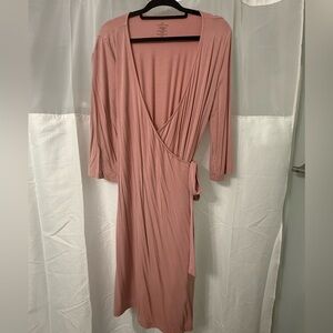Caden Lane Solid Mauve Bamboo Knit Maternity Robe
